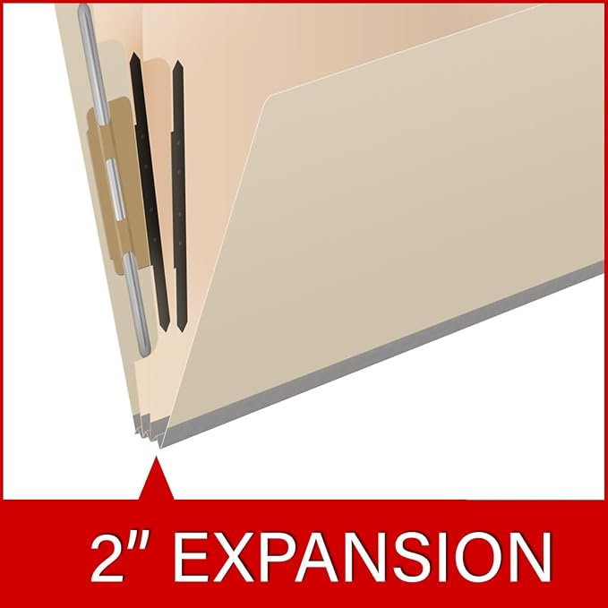 18 Pt. Manila Classification Folders, Full Cut End Tab, Letter Size, 2 Dividers (Box of 10)
