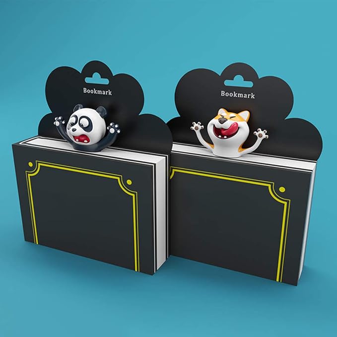 Cartoon Bookmarks, 3D Stereo Wacky Animal Book Mark, PVC Ouch Series, Funny Cute creatived Gifts (Dog)