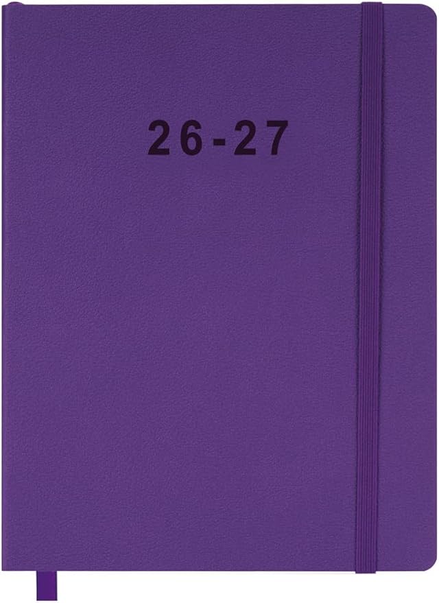 26-27 Academic Planner - Weekly and Monthly Planner, Jul 2026 - Jun 2027, Vegan Leather Cover, Elastic Closure, 8.5"x11", Purple