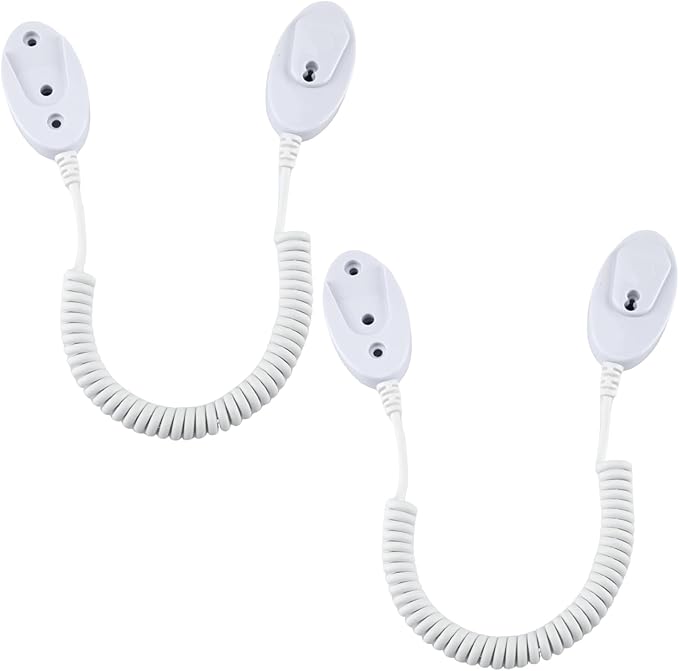 Magnetic Remote Leash Control Holder with Security Cable, Retractable Tidy Anti-lost Rope Organizer Easy Installation Stable Suitable for Projector TV Fan and Air Conditioner Remotes (2Pcs White, S)