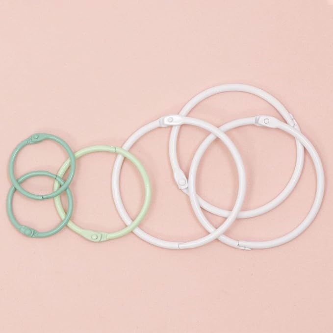 Craftelier - Set of 6 Metal Binding Rings for Scrapbooking, Card Making and Other Craft Projects | Rings for Photo Albums, Notebooks or Diaries | Size Ø 60 mm - Turquoise Colour