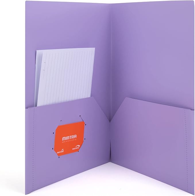 Mintra Office Poly Pocket Folders (Pastel, 8pk)