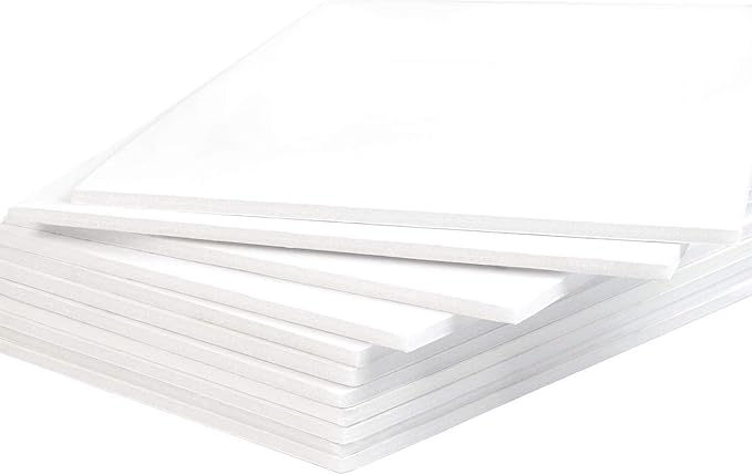 Mat Board Center, Pack of 10 Acid-Free Foam Boards, 18x24 inch White Foam Boards, 1/8" Thick