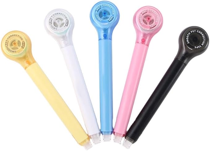 Pen Shape Correction Tape Cute Colorful Corrector Tape White Out Tape Creative Correction Adhesive Tape for School Office Supplies(White)