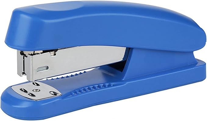 Liudan Stapler Stapler Handheld Stapler Rotatable Stapler Classroom or Desktop Accessories can Hold 20 Pages of Paper 3 Colors Desktop Stapler (Color : Blue, Size : A)