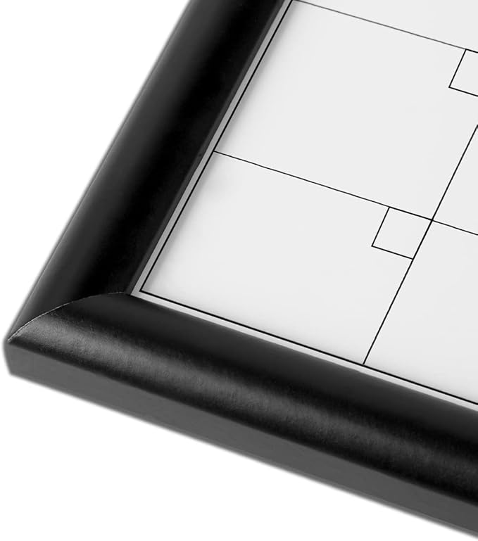 Umtiit Monthly Calendar Dry Erase Whiteboard 10.6 x 14.5 inch(27 x 37 cm), Black Wood Frame, Magnetic Surface Whiteboard for Planning/Schedule/School Timetable/Memo(BK-2737C,US)