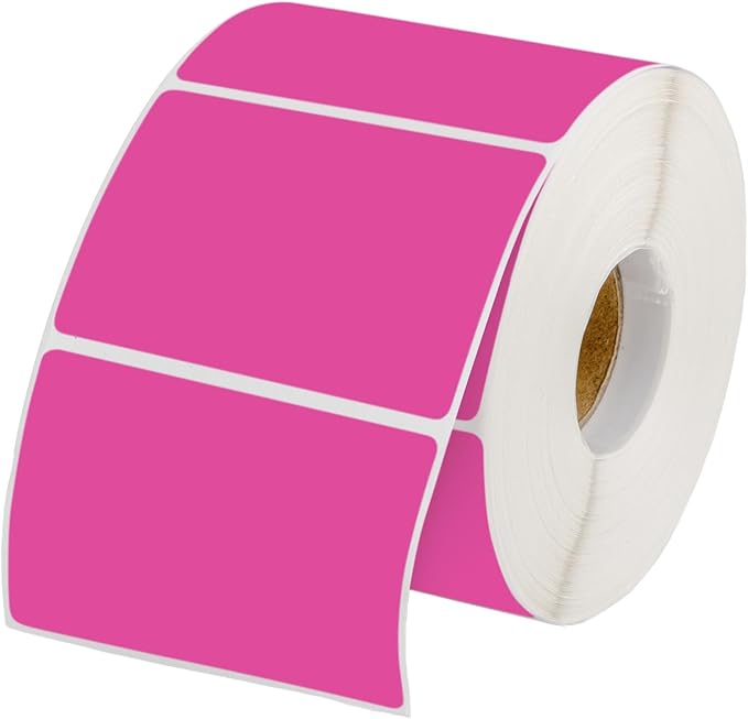 Muka 800 PCS 1.5" x 2.25" Hotpink Thermal Labels Color Label for Barcodes, Address, Consignment, Compatible with Thermal Label Printer