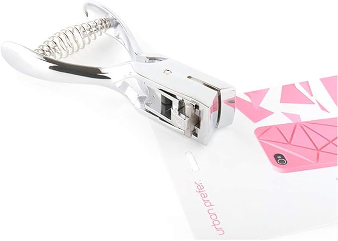 Metal Single Oval Hole Puncher Hand Held Paper Punch Cut Plier for Scrapbooking Border School Office Supplies