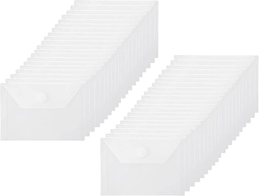 3x5 Plastic Envelopes Hook Loop Closure Coupon Receipt Storage Holder 40 Pack
