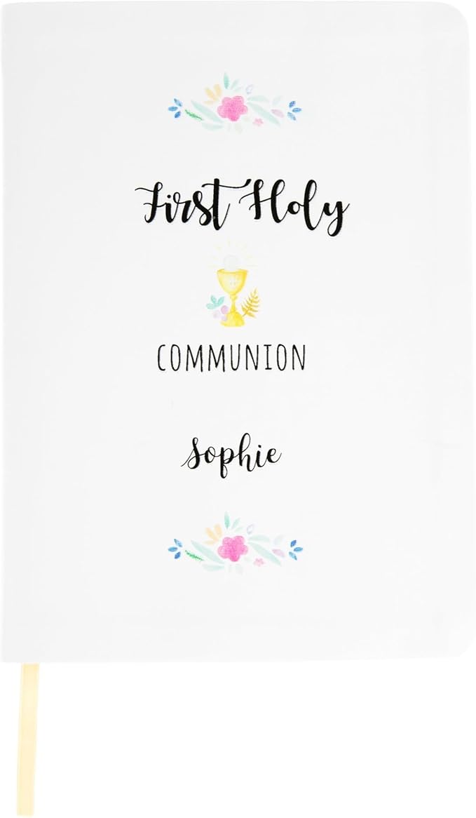 Personalized First Communion Bible with Name Engraved for Girls, White - NABRE Translation, Custom Holy Bible for Study & Communion, Religious Christian Catholic Keepsake Gift