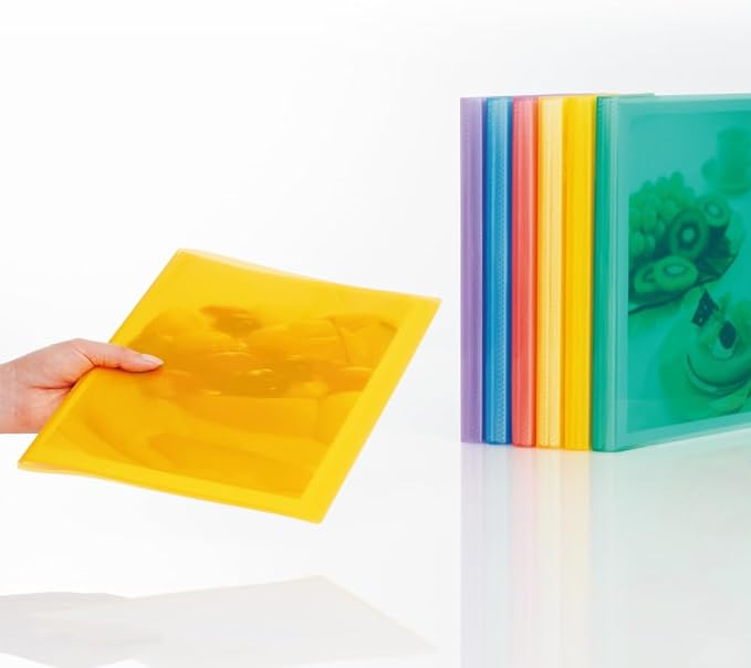 Plus File, Simple Clear File, A4, Vertical, 20 Pockets, 10 Books, Yellow, FC-220SC 98-163 x 10