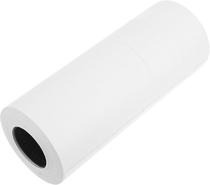 10 Rolls Double Line Price Labeler Paper Roll Refill White 500 Sheets Price Marker Accessories for Retail and Office Use