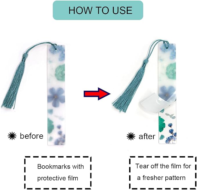 8 PCS Bookmarks Transparent Floral Bookmark Book Accessories Gifts for Teachers Friends Women Lovers