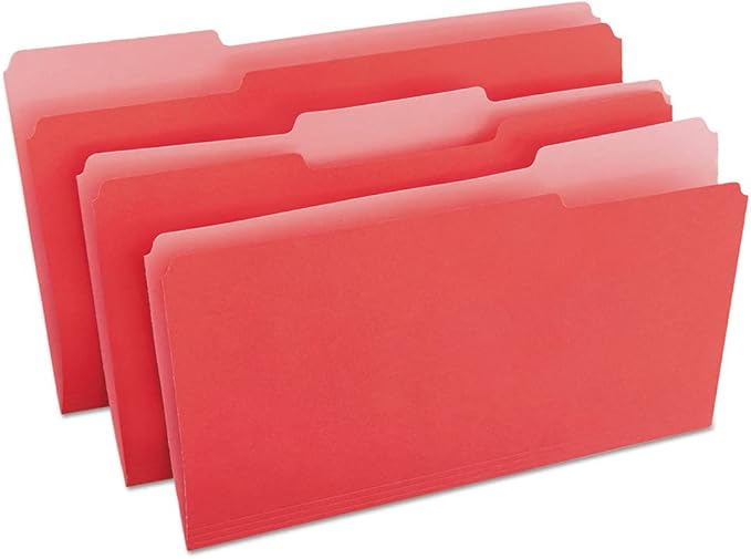 Universal One Bright Top Tab Classification Folder, Red/Light Red (10523)
