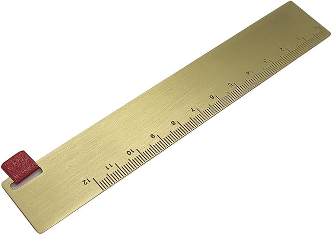 Brass Ruler Bookmark Gold Metal Copper Bookmark for Book Lovers Journal Men Women Present(5.9 Inch)