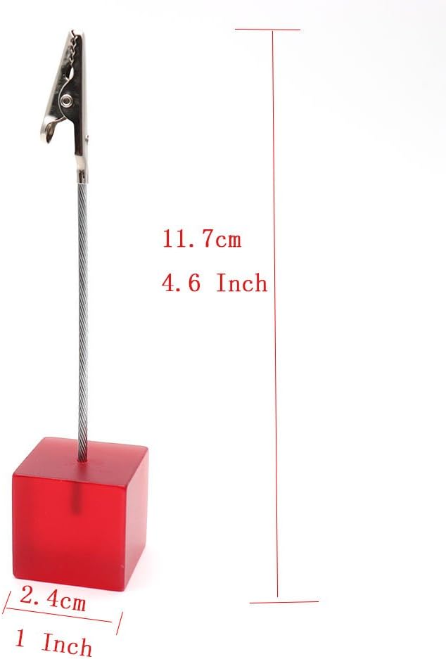 Xiaoyztan Memo Clips Holder,Red Cube Table Number Holders,Paper Note Clip for Office Home Use, Office Memo Holders, Desk Accessories and Workspace Organizers,Pack of 10