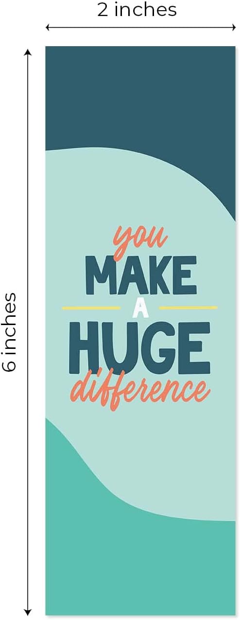 Modern Appreciation Bookmarks / 24 Uplifting Motivational Quotemarks Bulk Set / 2" x 6" Paper Bright Inspirational Affirmation Teen Bookmark Pack/Made in The USA