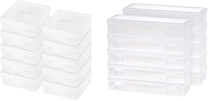 IRIS Small Modular Supply Case, 10 Pack, Clear with IRIS 585172 Modular Supply Case, PVC-Free,Large,10 Pack, Clear