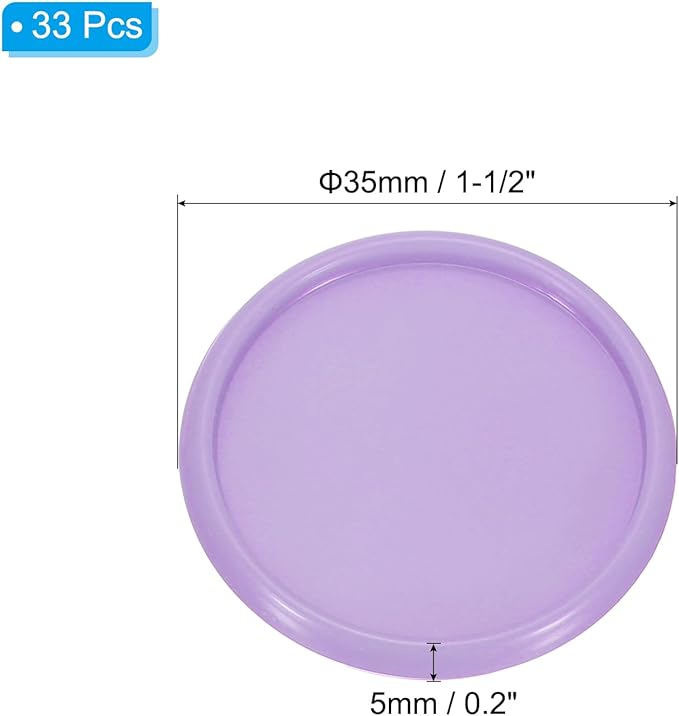 PATIKIL 35mm 1-1/2" Purple Plastic Round Book Binding Discs, 33 Pcs Discbound Expansion Discs Plating Round Binder Rings for DIY Notebook Planner