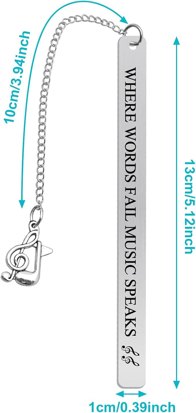 Music Bookmark Gifts Music Lovers Gift Bookmark Gifts for Book Lovers Reading Lovers Daughter Music Note Book Mark Gift for Music Teacher Student Musicians First Day of School Gifts Music Party Favors
