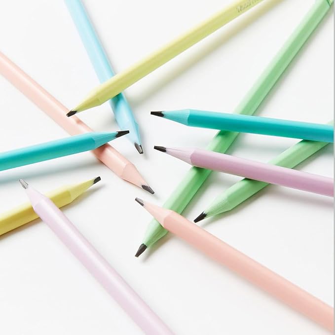 24Pcs Lead Pencil #2 HB Pre-sharpened Pastel Color Number 2 Wooden Pencil with Erasers Writing Drawing for School Company Office Stationery Gift