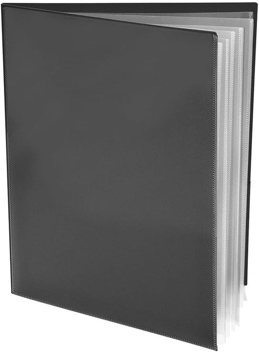 Ultra PRO - 50 Pack Black Heavy Duty 2-Pocket Folders with 6 Clear Internal Pages, Waterproof Poly Project Organizer for School and Office, Fits 8.5 x 11 Letter Size, Customizable Clear Covers