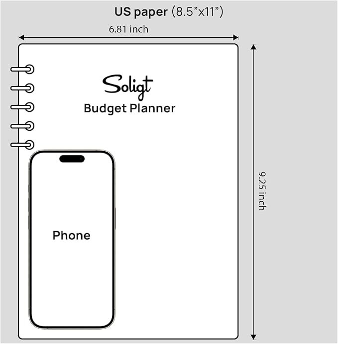 Monthly Budget Planner Book (Undated) with 12 Pockets for Income, Debt, Saving, Expense and Bill Tracker Organizer, Purple, Spiral Design