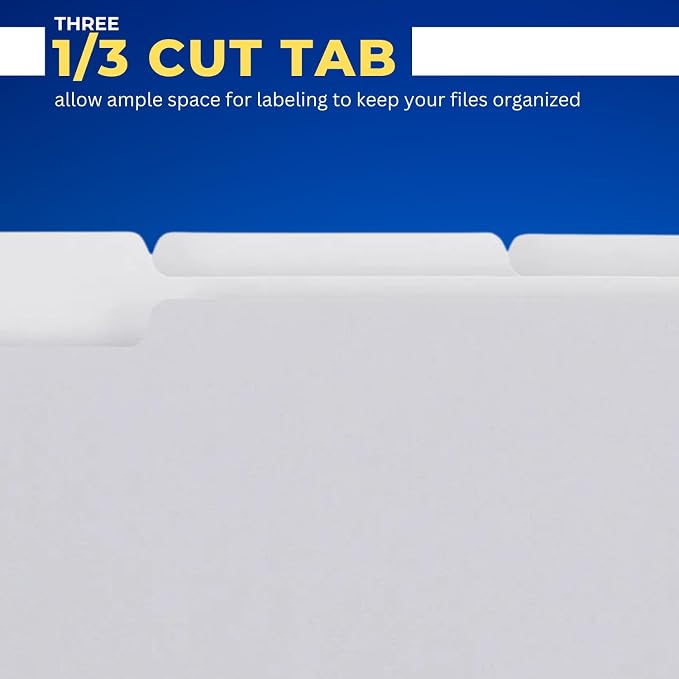 1InTheOffice Gray File Folders, 1/3 Cut Tab, Letter Size Filling Folder, 100 /Pack
