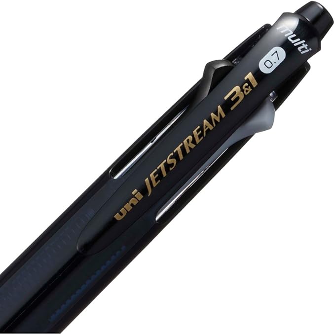 Uni Jetstream Multi Pen 0.7mm Ballpoint Pen and 0.5mm Mechanical Pencil, Black Transparent Body (MSXE460007T24)