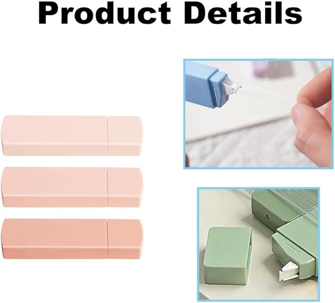 SagaSave 6 Pcs Correction Tapes Quick Dry Tear Resistant Shaped Applicator Instant Corrections Correct Wrong Writing for Office Home(Blue)