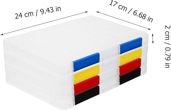 TEHAUX Transparent File Storage Box 9.45 Inch Clear Plastic Document Organizer with Snap-Tight Buckle Stackable Office File Container for Paperwork and Student Supplies