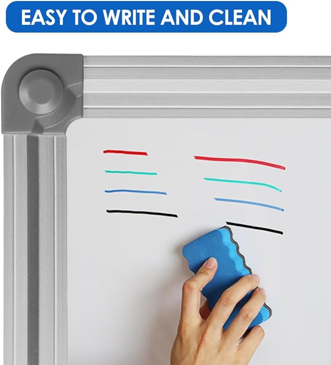 XIWODE 32x44 Inch Magnetic Dry Erase Whiteboard，Silver Aluminum Frame Wall-Mounted for Home School Office Conference Room