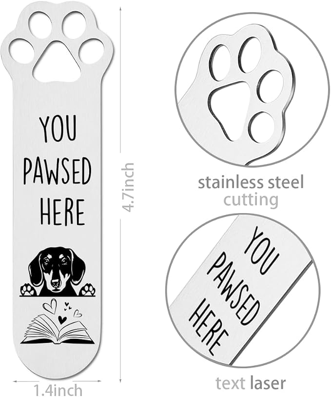 Dachshund Gifts, Dachshund Dog Bookmark for Dachshund Dog Lover Book Lovers Bookworm Bookish Nerd, Bookmark Dog Lover, Book Club Gifts for Reader Dog Owner Lover-DX120