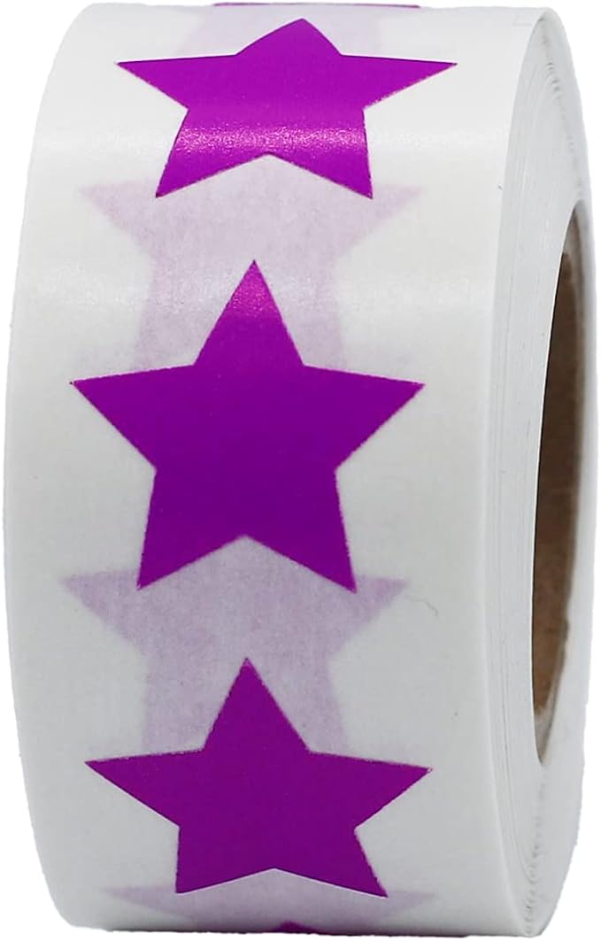 Lilac Star Shape Stickers 0.75 Inch 500 Adhesive Labels