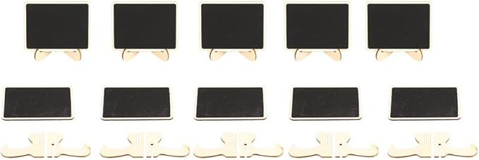 10Pcs Mini Chalkboard Signs for Food, 2.3 x 1.9in Rectangle Small Chalkboard Sign with Stand, Wooden Food Signs for Buffets, Weddings, Gatherings and Birthday Party