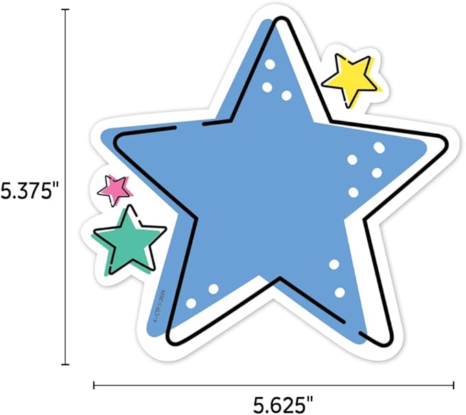 Star Bright Stars 6" Designer Cut-Outs Classroom Décor Accents Top Classroom Decorating Accents (Creative Teaching Press 10927)