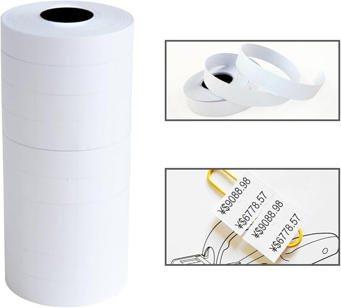 MX-6600 Price Labels 2-line Price Label Paper for MX-6600 Price Gun Labeller,Pricemarker Labels for MX-6602/G6600/YH-689/CN-6600EOS,10 Rolls 5000 pcs (White)