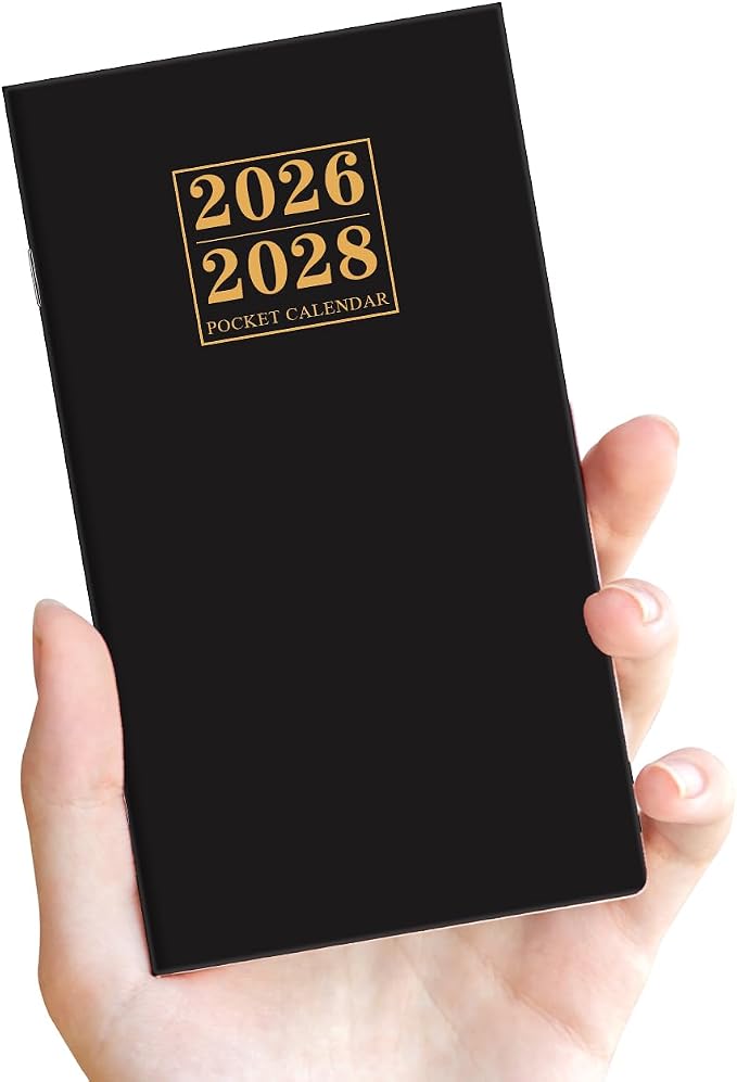 2026-2027 Pocket Calendar for Purse – Mini Monthly Planner from July 2026 to June 2028, 2 Year Monthly Calendar for Organizing & Planning, 3.5" x 6.5", Black