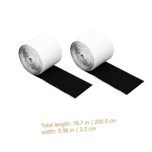 Milisten 2rolls Hook and Loop Tape Strip for Guitar Pedal Board Strong Adhesive Double Sided Tape