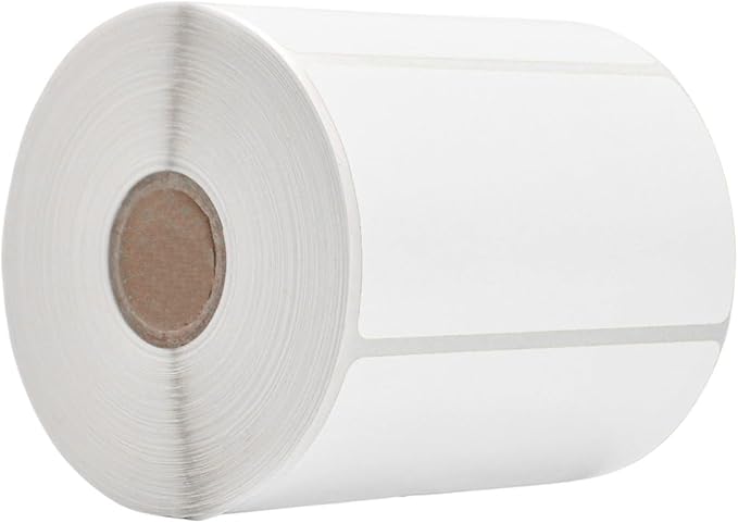 WOD White Direct Thermal Label Rolls - 4 x 2 inch, 725 Nametag Stickers per Roll, Permanent Adhesive for Color Coding, Labeling, Inventory Management at Home, Business, and Classroom.