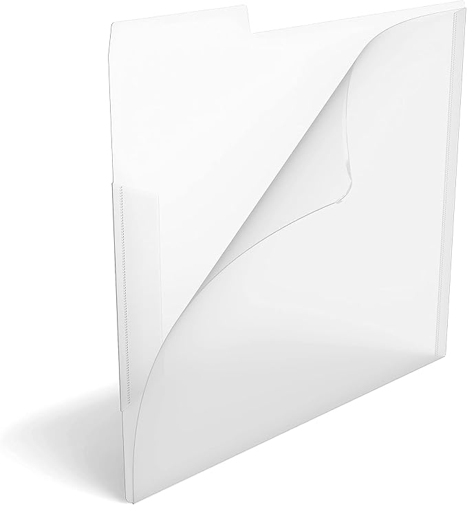 Staples 3‑Tab File Folder, Letter Size, Clear Translucent Material, Long‑Lasting Design, 18/Carton
