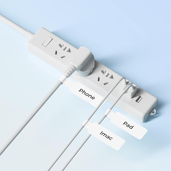 NIIMBOT Cable Label for B1/B21/B2 Label Printer, Waterproof, Oil-Proof Cable Tags(1'' x 3''),1 Roll of 100 Thermal Sticker Labels (White)