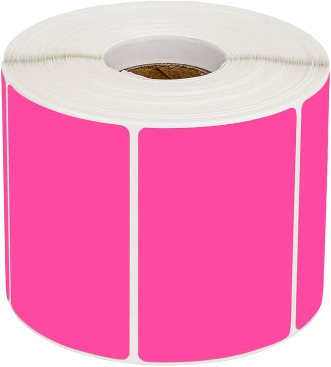 Muka 800 PCS 1.5" x 2.25" Hotpink Thermal Labels Color Label for Barcodes, Address, Consignment, Compatible with Thermal Label Printer