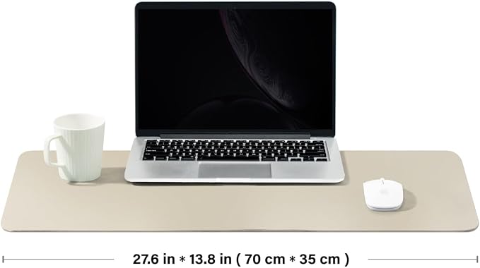 Cork Desk Mat - Dual-Sided Desk Pad for Office and Home - Desk Organization and Accessories - Ideal for Large Mouse Pad and Desk Mats on Top of Desks(Beige,27.6"x 13.8")