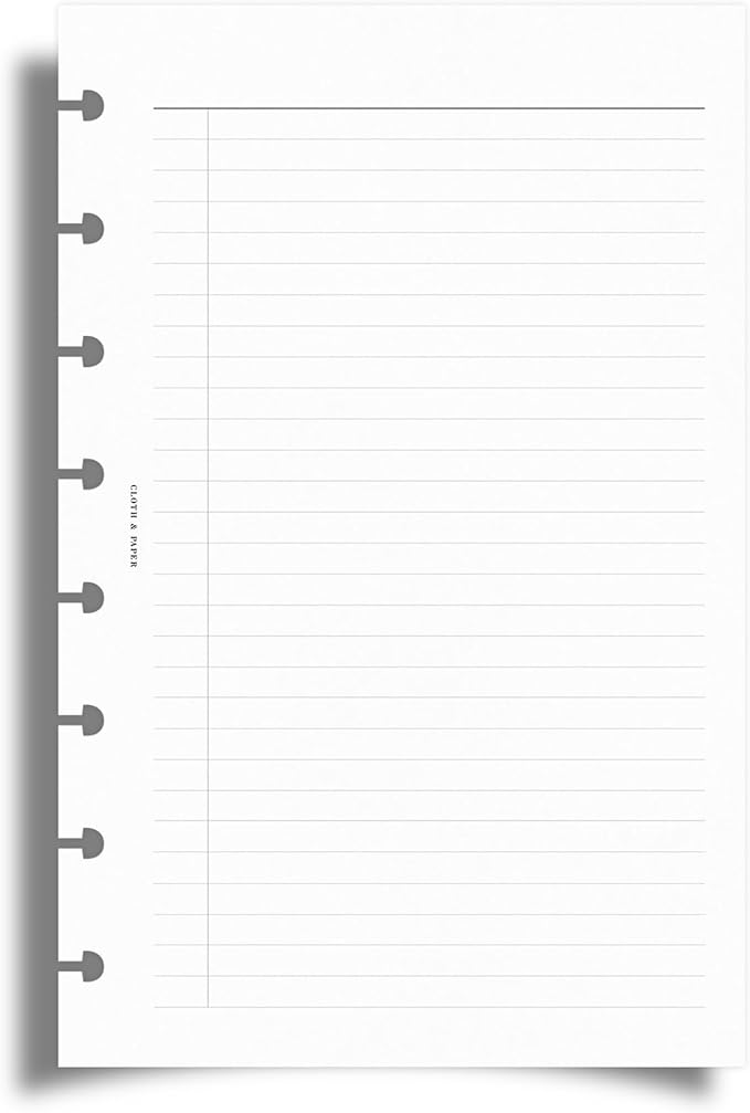 Cloth & Paper Task Planner Inserts – Half Letter Size 5.5 x 8.5 Inches | 8-Ring To-Do List 15 double sided Daily Planner Organizer | Minimalist Design | Premium Paper for Notes & Reminders