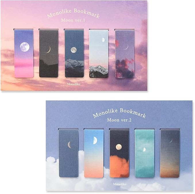 Monolike Magnetic Bookmarks Moon ver.1 + ver.2, 10 Pieces