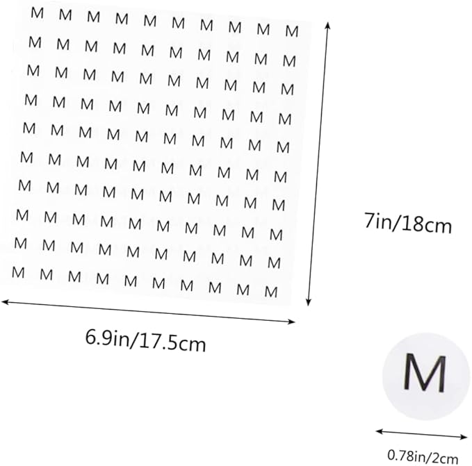 1000pc Clothing Labels Stickers Round White Bottom Stickers Xs s for Clothes Shoes and Hats Easy to Use and Identify for Merchants and Manufacturers