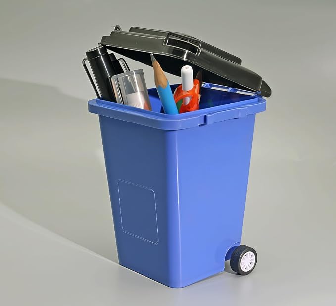 Adorable Cartoons Pencil Holders - Multifunctional Desktop Organizers (Grey Mini Garbage Trash)