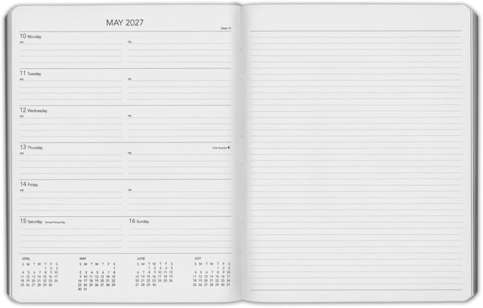 Harbor Weekly Journal Notebook Planner 2027 - Lined, Durable Faux Leather, Softcover, 176 Quality Pages - For Men and Women, For Writing, Work & Travel - Key West Sundance - 9"x7"