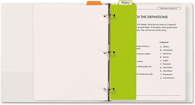 8.5x2.4 inches Spiral Snap in Bookmark,Dividers for 3 Ring Binders,Page Protectors Notebooks Dividers Place Marker for Binders (5)
